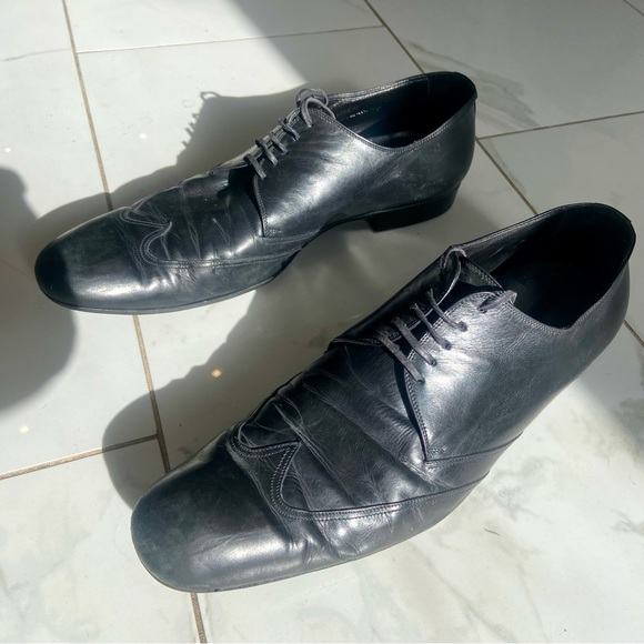 Christian Dior Men’s Leather Wingtip Shoes Black 10.5 - Picture 2 of 4